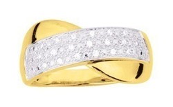 Bague oxydes & Rhodium or jaune 9 carats 191203.Z3