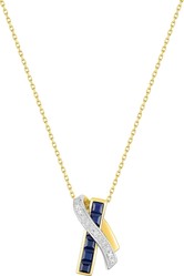 collier or jaune saphir et diamants 9 carats