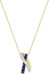 collier or jaune saphir et diamants 9 carats