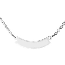 Collier argent rhodie   graver plaque demi lune