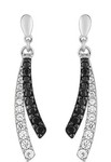 Boucles d&#039;oreilles argent oxydes blancs &amp; noirs