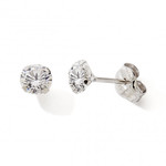 Boucles d&#039;oreilles or blanc oxydes 9K