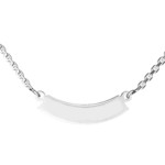 Collier argent rhodie   graver plaque demi lune