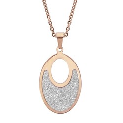 Collier acier et PVD Rose