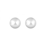 BOUCLES D&#039;OREILLES TIGE PLAQU OR PERLE IMITATION 12MM BLANC