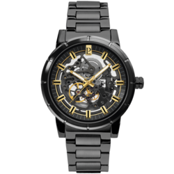 Montre Homme AUTOMATIC Cadran Noir Bracelet Acier Noir