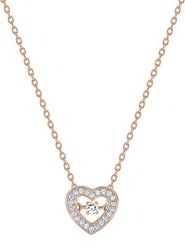 Collier plaqu or rose coeur oxydes de  zirconium