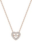 Collier plaqu or rose coeur oxydes de  zirconium