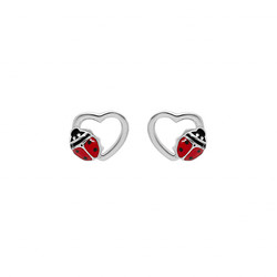 Boucles d'oreilles argent coccinelle