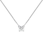 Collier solitaire oxyde or blanc 9 carats