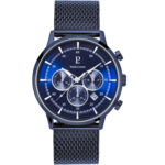 ontre homme chrono bleu bracelet milanais 