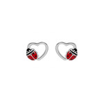 Boucles d&#039;oreilles argent coccinelle