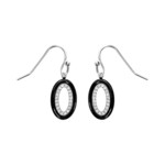 Boucles d&#039;oreilles argent cramique noire