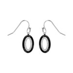 Boucles d&#039;oreilles argent cramique noire