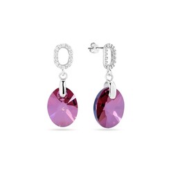 Boucles d'oreilles Ribes Rubrum argent rhodi  cristal