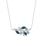 Collier Brindille argent rhodi  cristal