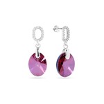 Boucles d&#039;oreilles Ribes Rubrum argent rhodi  cristal  