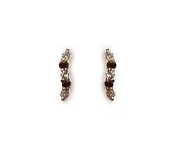 Boucles d'oreilles rubis &  oxydes  Or jaune 9 carats