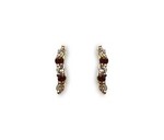 Boucles d&#039;oreilles rubis &amp;  oxydes  Or jaune 9 carats