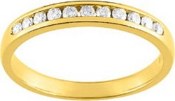 Demi alliance diamant or jaune 18k rail 3L024JB2