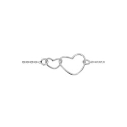 Bracelet argent double coeur