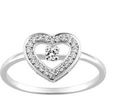 Bague argent coeur  rhodi oxydes