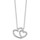 COLLIER ARGENT RHODIE DOUBLE COEUR CROISE OXYDES  