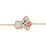 BRACELET PLAQU OR KOALA RESINE BLANCHE 