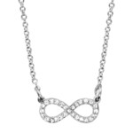 Collier argent rhodi motif infini