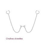 Chaines  d&#039;oreilles argent rhodi oxydes blancs