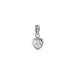 Pendentif coeur argent rhodie pierre blanche