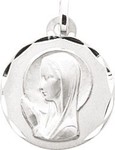 Mdaille vierge argent rhodi