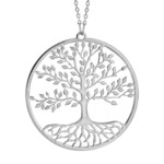 Collier argent rhodi arbre de vie