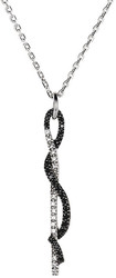 Collier fantaisie argent noirs et blanc