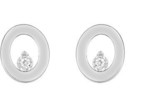 Boucles d&#039;oreille or blanc 9k &amp; diamant 