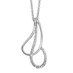 COLLIER ARGENT GOUTTE EVIDEE CROISEE OXYDES BLANCS SERT