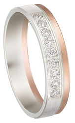 Alliance, Femme, 9 diamants serti grain Or Rose 2694099