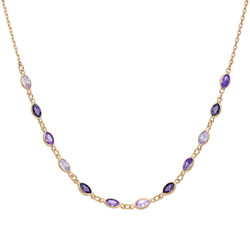 Collier plaqu or tutti fruiti dgrad de violet