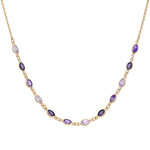 Collier plaqu or tutti fruiti dgrad de violet 