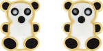 Boucles d&#039;oreilles panda or jaune