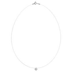 Collier argent rhodi fil de nylon oxyde