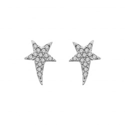 BOUCLES D'OREILLES TIGE ARGENT RHODI� ETOILE