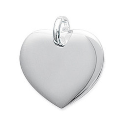 Pendentif argent rhodi coeur