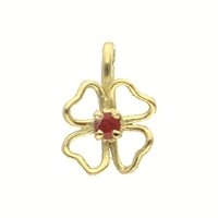 pendentif trfle rubis or jaune 18 carats
