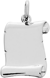 pendentif parchemin or blanc 9 carats