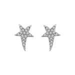 BOUCLES D'OREILLES TIGE ARGENT RHODI� ETOILE