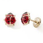 Boucles d&#039;oreilles coccinelle or jaune 