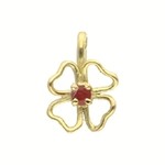 pendentif trfle rubis or jaune 18 carats