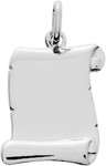 pendentif parchemin or blanc 9 carats
