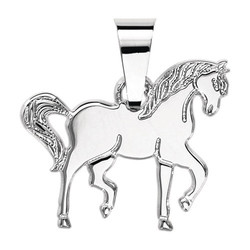 Pendentif argent cheval au pas